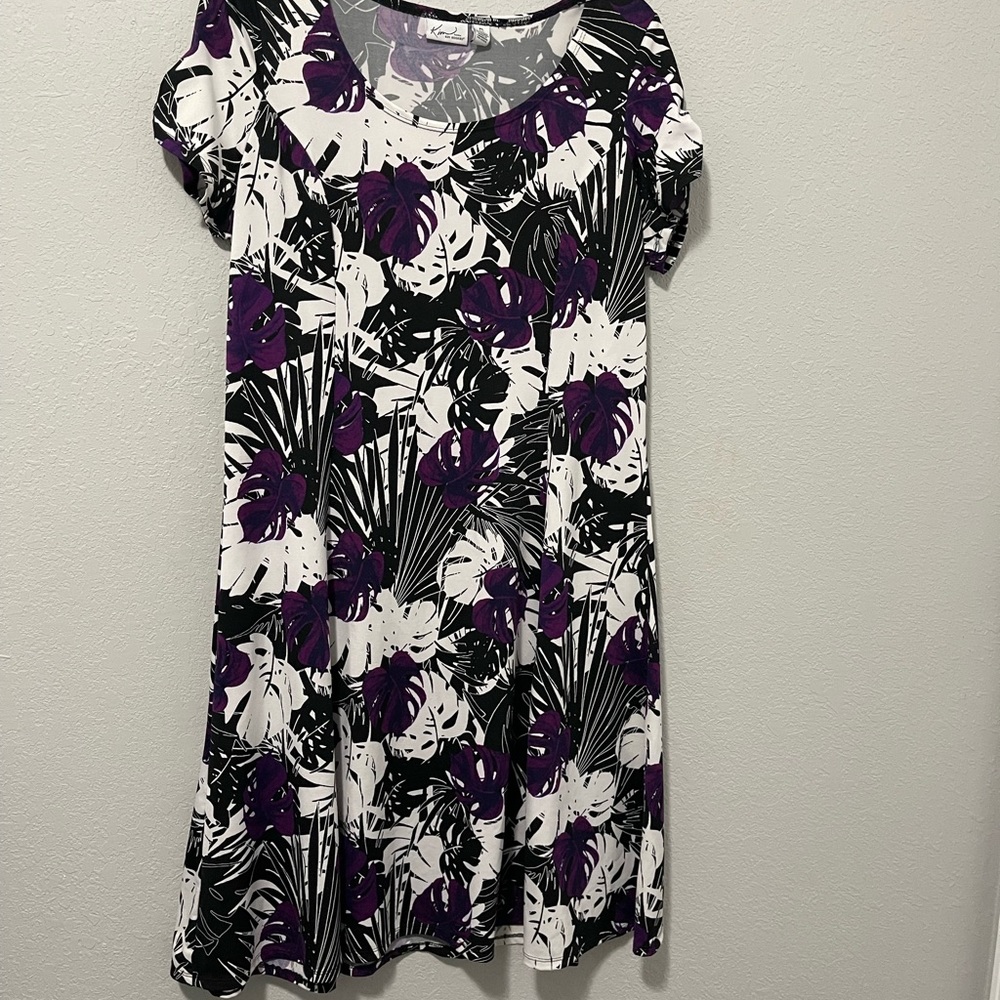🐙Black/White/Purple Dress Kim Rogers PL